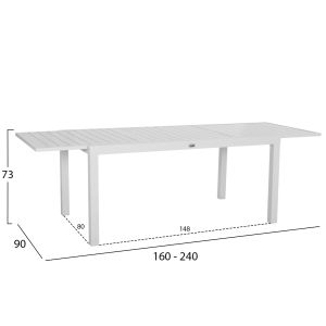 Garden set 7 pieces Krum Hm21131 white Aluminum--twisted rattan