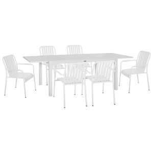 Garden set 7 pieces Krum Hm21146 white aluminum