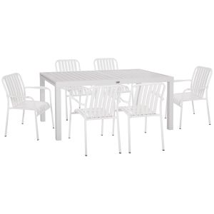 Garden set 7 pieces Krum Hm21146 white aluminum