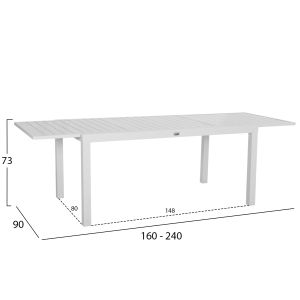 Garden set 7 pieces Krum Hm21146 white aluminum
