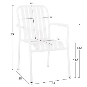 Garden set 7 pieces Krum Hm21146 white aluminum