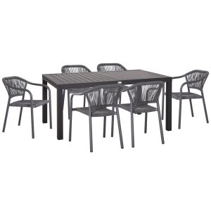 Garden set 7 pieces Krum Hm21153 dark gray aluminum - petratan from the company