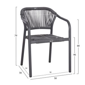 Garden set 7 pieces Krum Hm21153 dark gray aluminum - petratan from the company