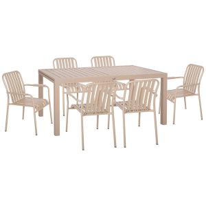 Garden set 7 pieces Krum Hm21158 aluminum in champagne color