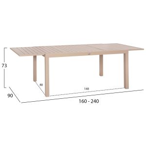Garden set 7 pieces Krum Hm21158 aluminum in champagne color