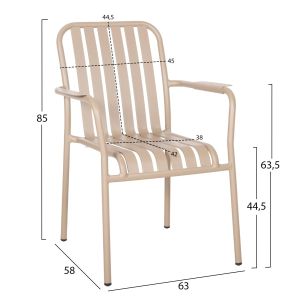 Garden set 7 pieces Krum Hm21158 aluminum in champagne color