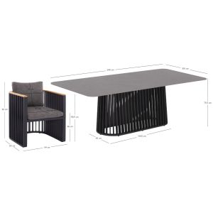 Garden set Eternity Sm21130.02 with table and 8 chairs - dark gray