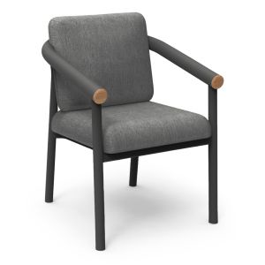 Garden set Eutopia Sm21128.01 with table and 6 chairs - dark gray