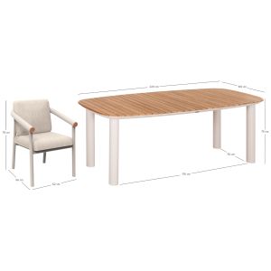 Garden set Eutopia Sm21128.02 with table and 6 chairs cream/beige