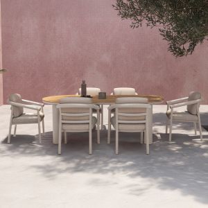 Garden set Eutopia Sm21128.02 with table and 6 chairs cream/beige