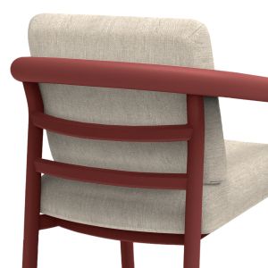 Garden set Eutopia Sm21128.05 with table and 6 chairs - red/beige