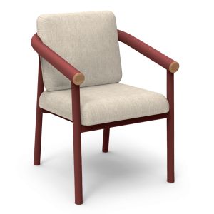 Garden set Eutopia Sm21128.05 with table and 6 chairs - red/beige