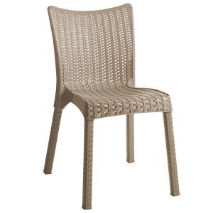 Explore-confident 7-piece garden set made of polypropylene, Cappuccino color, 150x90x73.5cm