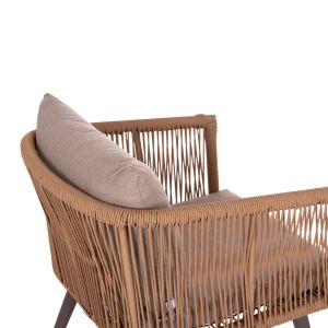 Garden set Freja Hm6057.04 aluminum cappuccino-pe rattan and cushions in beige