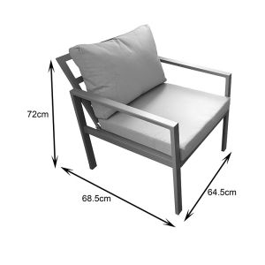 GARDENLY 4-PIECE GARDEN SET, CAPPUCCINO ALUMINUM WITH BEIGE CUSHIONS