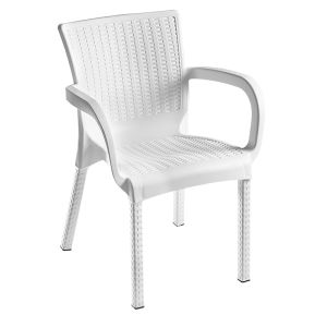 Garden set Groovy-festive of 3 pieces made of polypropylene in white color 80x80x74.5cm