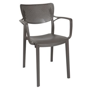 Groovy-frontline 3-piece garden set made of polypropylene in dark gray color 80x80x74.5cm