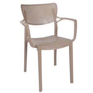 Groovy-frontline 3-piece garden set made of polypropylene, cappuccino color, 80x80x74.5cm