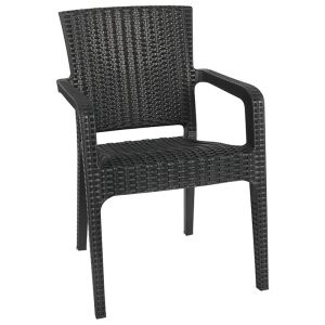 Garden set Groovy-halcyon 5 pieces made of polypropylene in dark gray color 80x80x74.5cm