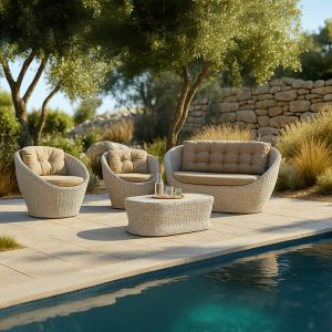 COUNTRYSIDE LOUNGE SET Aluminum "Komal" CAPPUCCINO COLOR