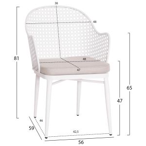 Garden set Krum Hm21147 dining table with 6 photo frames - white aluminum