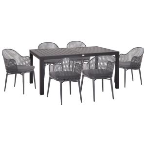 Garden set Krum Hm21154 dining table with 6 photo frames - dark gray aluminum