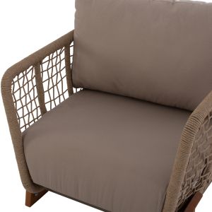 Oxford 4-piece garden set Iroko rope tempered glass, 01, Hm5884