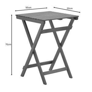 Garden set Recofly-lazio table with 4 folding chairs made of solid acacia wood 50x50x70cm