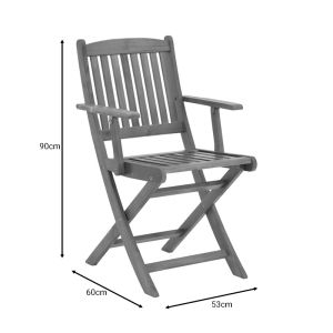 Garden set Recofly-lazio table with 4 folding chairs made of solid acacia wood 50x50x70cm