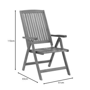 Garden set Zerco-sopho table with 4 chairs made of solid acacia wood 200/150x100x75cm