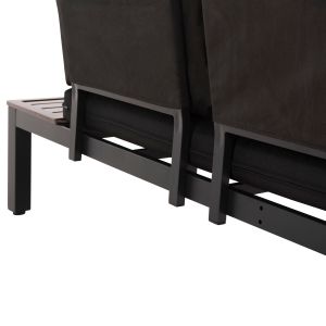 Dex Outdoor Garden Set 3pcs Polymorphous Aluminum in Anthracite and Brown-Black Cushions Hm6090