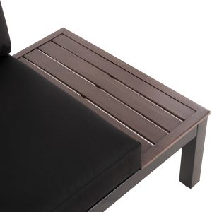 Dex Outdoor Garden Set 3pcs Polymorphous Aluminum in Anthracite and Brown-Black Cushions Hm6090