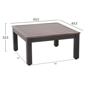 Dex Outdoor Garden Set 3pcs Polymorphous Aluminum in Anthracite and Brown-Black Cushions Hm6090
