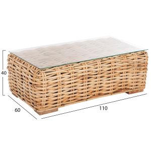 3-piece garden lounge set Tropel natural rattan - white cushions, Hm11941