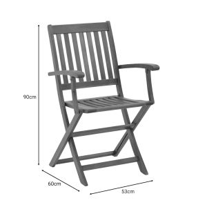 Garden set table with 6 chairs made of solid acacia wood Joter-falov 130x80x72cm