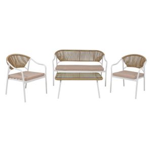 Garden set metallic 4 pieces 2133 white 124x62x77cm