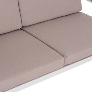 Garden set of 4 pieces Safin Hm6278.01 aluminum in white - polywood - olefin fabric in beige