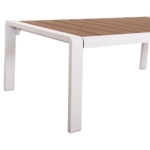 Garden set of 4 pieces Safin Hm6278.01 aluminum in white - polywood - olefin fabric in beige