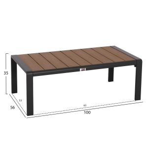 Garden set of 4 pieces Safin Hm6278.03 aluminum and olefin fabric in dark gray -- polyurethane