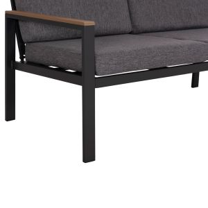 Garden set of 4 pieces Safin Hm6278.03 aluminum and olefin fabric in dark gray -- polyurethane