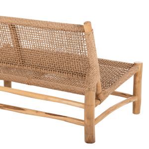 Garden set of 4 pieces Londer Hm11957 solid teak wood-synthetic rattan-natural color