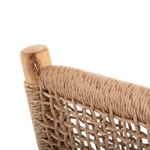 Garden set of 4 pieces Londer Hm11957 solid teak wood-synthetic rattan-natural color