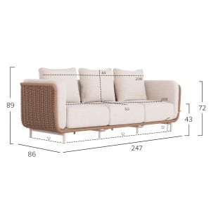 Garden set of 4 pieces Nexus Sm6179 aluminum - twisted rattan - sintered stone