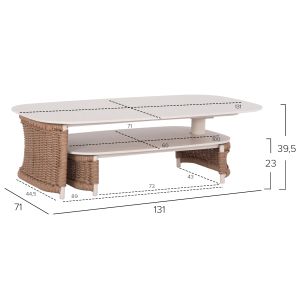 Garden set of 4 pieces Nexus Sm6179 aluminum - twisted rattan - sintered stone