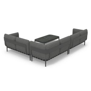 Garden set of 4 pieces Pegasus Sm6199.01 dark gray aluminum-perioolefin fabric
