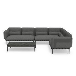 Garden set of 4 pieces Pegasus Sm6199.01 dark gray aluminum-perioolefin fabric