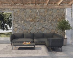 Garden set of 4 pieces Pegasus Sm6199.01 dark gray aluminum-perioolefin fabric