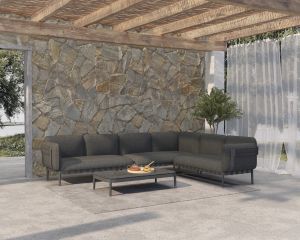 Garden set of 4 pieces Pegasus Sm6199.01 dark gray aluminum-perioolefin fabric