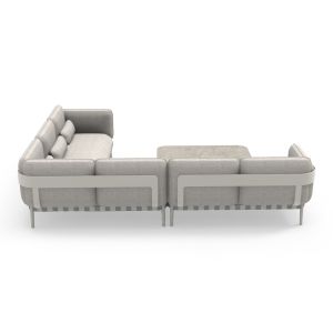4-piece garden set Pegasus Sm6199.02 creamy white aluminum - beige perforum and olefin fabric