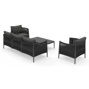 4-piece garden set Polaris Sm6211.01 dark gray aluminum-slats-olefin